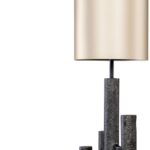 SHAD 62 Floor Lamp with a textured aluminum base in black antique finish, featuring a single E27 socket and sleek 131.5 cm height.