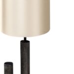 SHAD 62 Floor Lamp with a textured aluminum base in black antique finish, featuring a single E27 socket and sleek 131.5 cm height.