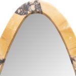 PEBBLE Mirror with Purple Breccia Marble frame, satin-polished finish, and organic pebble-inspired design, perfect for elegant interiors.