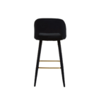 RUNE Black Velvet Barstool with Gold Footrest Main Description: The RUNE Barstool brings a sleek touch to bar or kitchen spaces with its refined design. Upholstered in rich black velvet, this stool features a low-back construction with a stylish cut-out detail for a modern aesthetic. The foam-padded seat provides comfort, while the gold-finish footrest adds a hint of sophistication. Slanted black legs complete its mid-century-inspired silhouette, making it a versatile piece for contemporary interiors. Key Features: Luxurious Upholstery: Upholstered in soft black velvet for a polished look. Stylish Design: Features a low-back construction with a cut-out detail. Comfortable Footrest: Gold-finish footrest adds both functionality and style. Mid-Century Appeal: Slanted legs enhance its modern, timeless design. Specifications: Product Dimensions: H99 x L54 x W46 cm Product Weight: 7.00 kg Lead Time: 3 - 10 working days Product Code: LS111219 Meta Descri