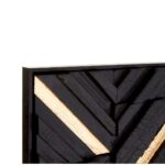 LYLE Wall Carving with geometric patterns in black and gold, creating a bold abstract design for modern interiors.