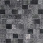 Grey Patchwork Wool Rug, 450x740 cm, handwoven from premium wool, featuring a vintage Turkish design with modern patchwork patterns in various grey tones.