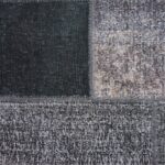 Grey Patchwork Wool Rug, 450x740 cm, handwoven from premium wool, featuring a vintage Turkish design with modern patchwork patterns in various grey tones.