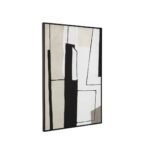 LOGAN Wall Painting with two-tonal black and grey abstract design, textured brushstrokes, and a sleek rectangular frame for modern interiors.