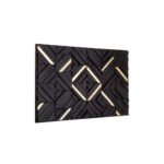 LYLE Wall Carving with geometric patterns in black and gold, creating a bold abstract design for modern interiors.