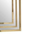 Rectangular wall mirror with a sleek gold frame, ideal for modern interiors and luxurious décor.