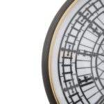 Elegant wall clock with a black frame, antique brass rim, and gothic Roman numerals, perfect for traditional and modern interiors.