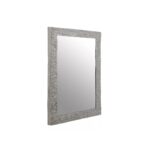 Wall mirror with a wide metallic silver textured frame, perfect for modern and elegant interiors.