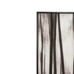 Large woodland-inspired wall painting in black and natural tones with a sleek black-finished wooden frame.