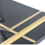 Black and brass MONAX Tray with sleek handles, perfect for serving or decor in contemporary settings.