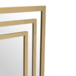 Rectangular wall mirror with a sleek gold frame, ideal for modern interiors and luxurious décor.