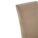 Cotton velvet dining chair with a high backrest, padded seat, and elegant, minimalist design.