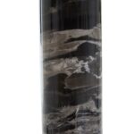 Elegant black marble table lamp with a warm metallic base and ivory shade, perfect for modern and transitional interiors.