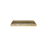 Gold bamboo-effect tray with a mirrored base, ideal for coffee table styling or entertaining.