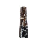 Tapered black marble vase with white veining, perfect for modern decor.