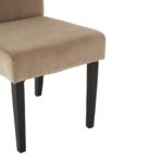 Cotton velvet dining chair with a high backrest, padded seat, and elegant, minimalist design.