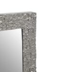 Wall mirror with a wide metallic silver textured frame, perfect for modern and elegant interiors.
