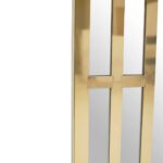 Rectangular wall mirror with a sleek gold frame, ideal for modern interiors and luxurious décor.
