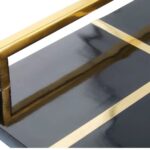 Black and brass MONAX Tray with sleek handles, perfect for serving or decor in contemporary settings.