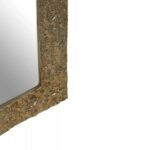 Wall mirror with a broad metallic gold textured frame, ideal for sophisticated interiors.