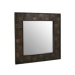 Rustic wall mirror with a weathered mango wood frame and inset mirrored surface, ideal for adding texture and charm to any interior.