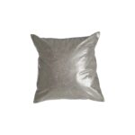 NIALL Silver Faux Leather Cushion with a crushed effect, offering a textured and veined surface for a luxurious and sophisticated touch to any home décor.