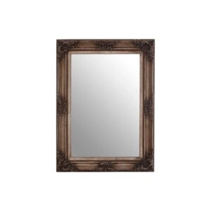 Classic wall mirror with carved motifs, weathered-effect frame, and vintage-inspired design, ideal for traditional or eclectic interiors.