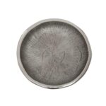 Small silver aluminum decorative bowl with a textured oak-inspired surface and a modern design