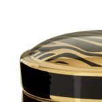 Glossy black and gold zebra-patterned KNIGHT Small Box, made of durable porcelain, perfect for trinket storage and decoration.