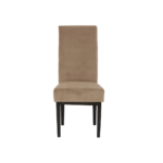 Cotton velvet dining chair with a high backrest, padded seat, and elegant, minimalist design.