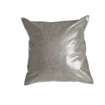 NIALL Silver Faux Leather Cushion with a crushed effect, offering a textured and veined surface for a luxurious and sophisticated touch to any home décor.