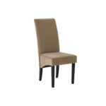 Cotton velvet dining chair with a high backrest, padded seat, and elegant, minimalist design.