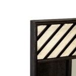 Rectangular wall mirror with a handcrafted mango wood frame, featuring a monochrome lattice pattern for a modern decorative touch.