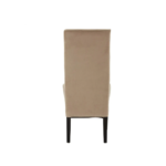 Cotton velvet dining chair with a high backrest, padded seat, and elegant, minimalist design.