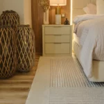 Lauren Rug by the London Rug Company featuring a geometric pattern in soft polypropylene and shrink polyester for a luxurious contemporary look.