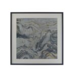 Nicholas Abstract Wall Art with moody tones, expressive brushstrokes, and a black minimalist frame.