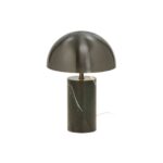 Black mushroom-shaped table lamp with a solid marble base, combining contemporary elegance with a minimalist design.