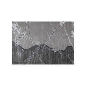 MILA Rug – modern black and silver abstract rug by The London Rug Company, featuring a plush 12mm pile height and high-density 640K point for superior comfort and durability.