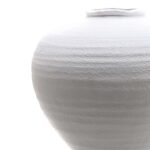 REGOLA Matt White Ceramic Vase with a sleek matte white finish and contemporary curved design, ideal for floral displays.