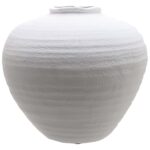 REGOLA Large Matt White Ceramic Vase with a sculptural matte white finish, perfect for premium floral arrangements.