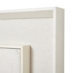 Neutral botanical leaf painting on canvas with a white frame, ideal for modern and transitional interiors.