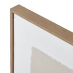 Neutral-toned geometric abstract painting on canvas with champagne frame, perfect for contemporary and transitional interiors.
