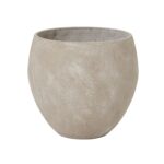 Set of three grey textured planters, ideal for indoor and outdoor plant displays.
