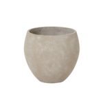 Set of three grey textured planters, ideal for indoor and outdoor plant displays.