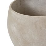 Set of three grey textured planters, ideal for indoor and outdoor plant displays.