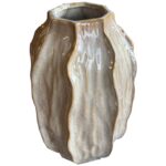 Sculptural Tall Seed Pod Vase in brown ceramic, ideal for contemporary and classical interiors.