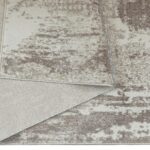 ELLIE Rug – Abstract brown and white modern rug with plush texture and premium polyester construction.