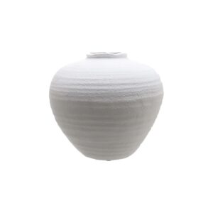 REGOLA Large Matt White Ceramic Vase with a sculptural matte white finish, perfect for premium floral arrangements.