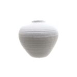 REGOLA Matt White Ceramic Vase with a sleek matte white finish and contemporary curved design, ideal for floral displays.