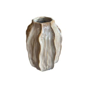 Sculptural Tall Seed Pod Vase in brown ceramic, ideal for contemporary and classical interiors.